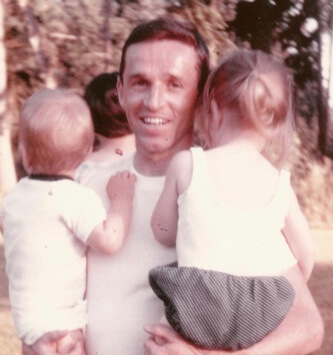 Bonnie Wallace with her father and younger brother 